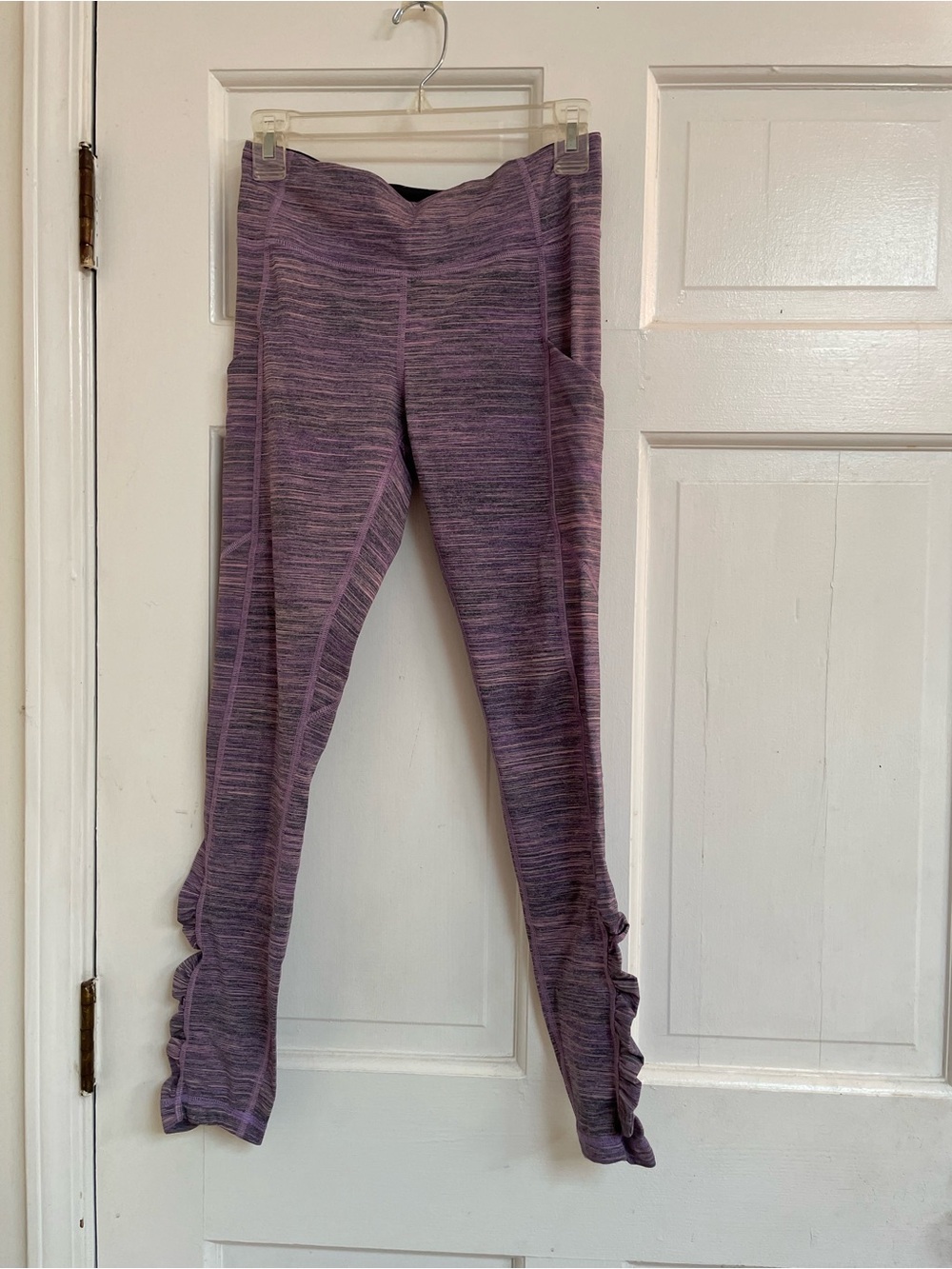 lululemon athletica Purple Space-Dyed Ruffle Hem Leggings